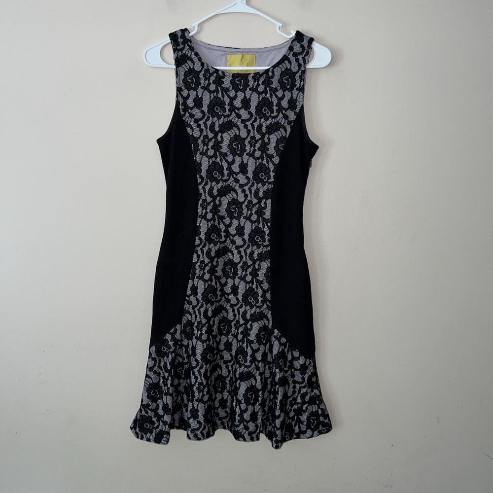 Anthropologie x Maeve Midi Dress Size Small Black And White Lace Detail